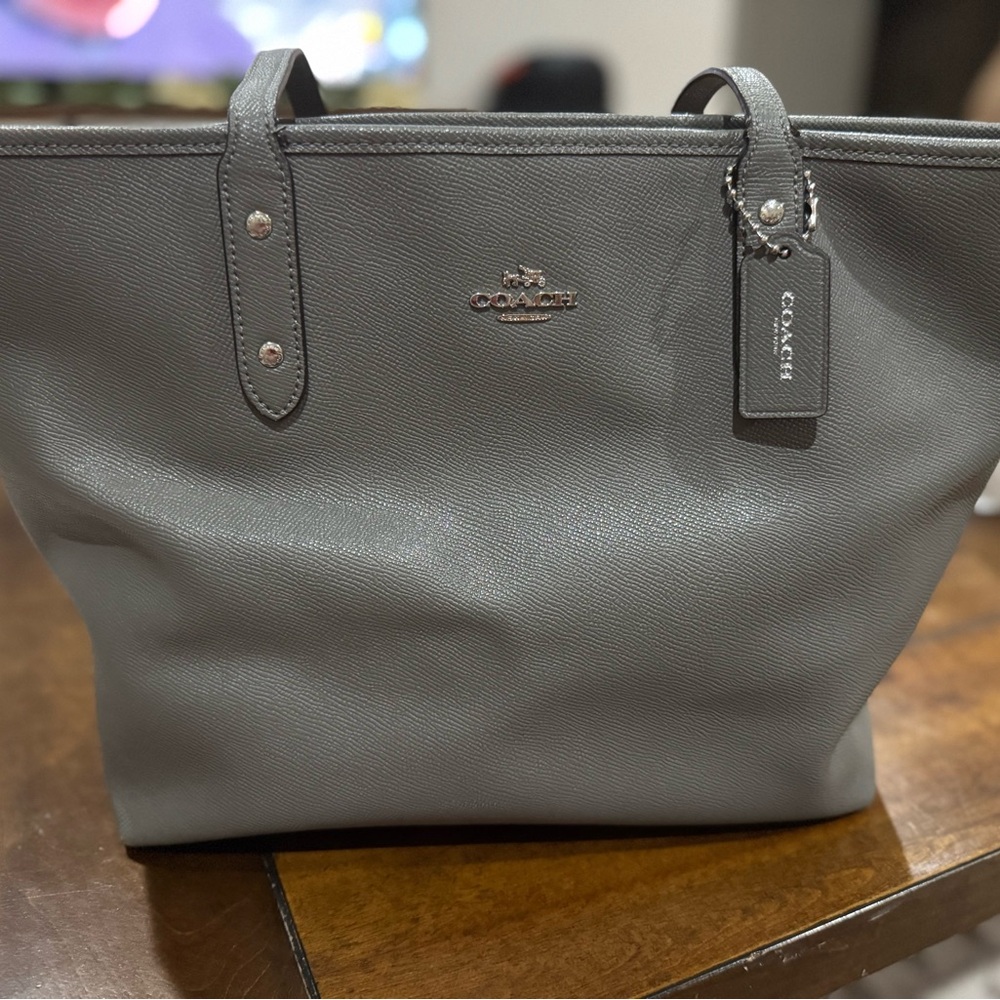Coach Gray Leather Tote